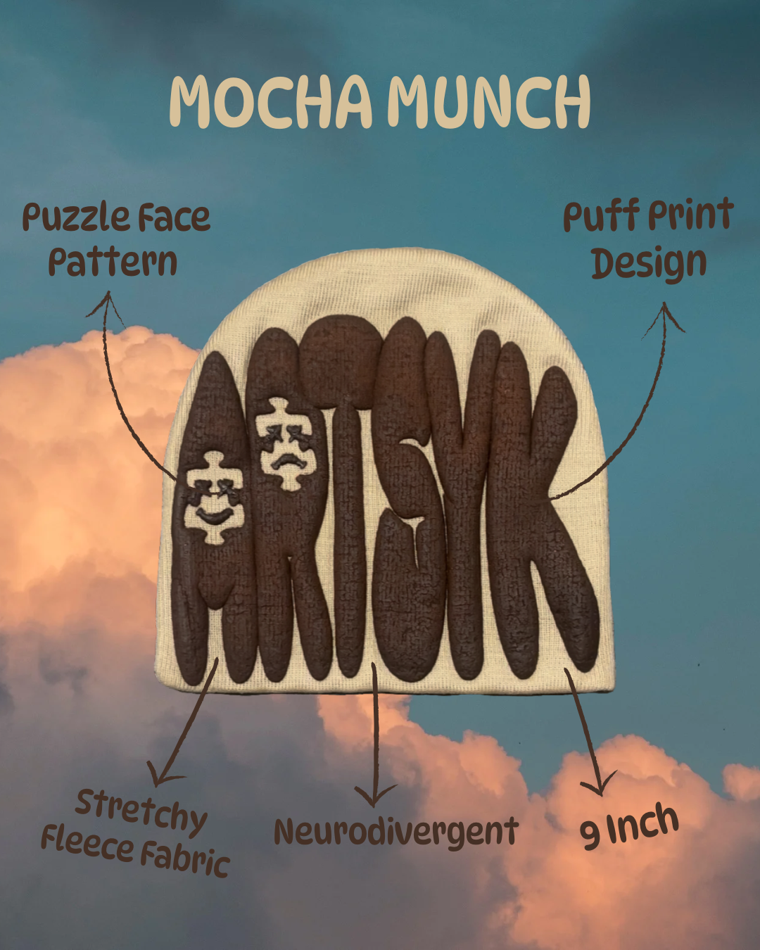 Mocha Munch Puff Beanie