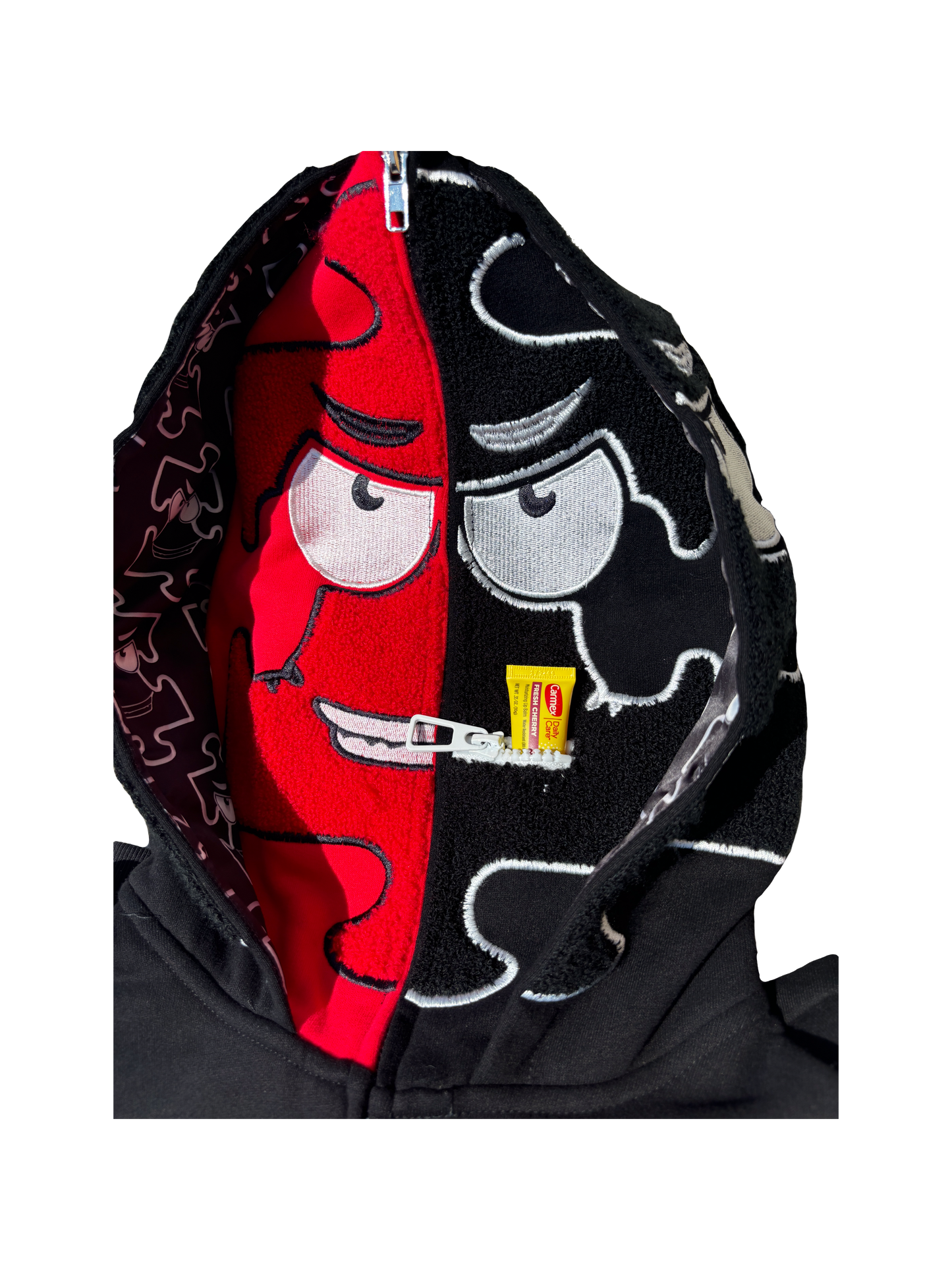 Anger/Satisfaction Double Puzzle ZipUp Hoodie (Red)