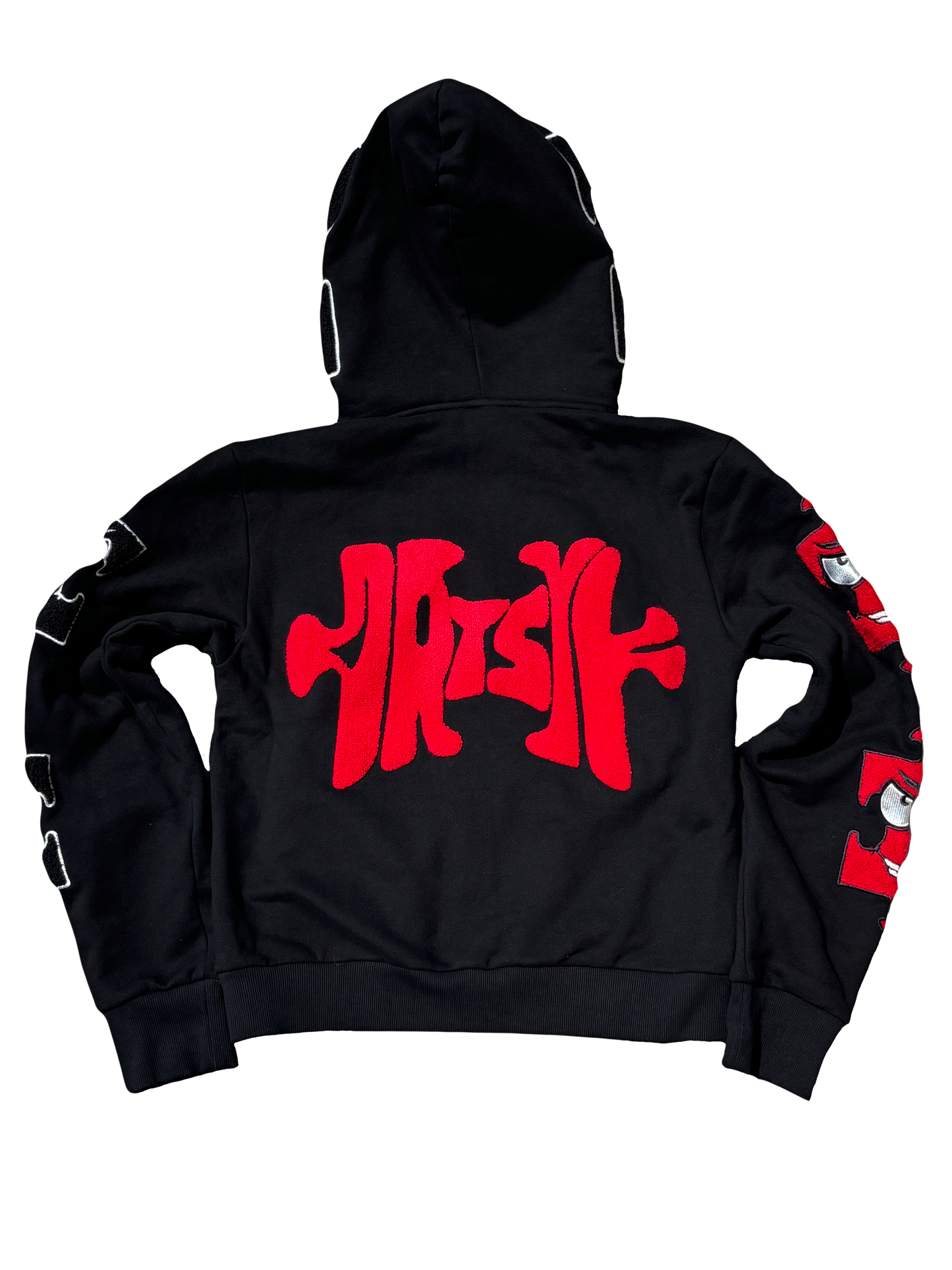 Anger/Satisfaction Double Puzzle ZipUp Hoodie (Red)