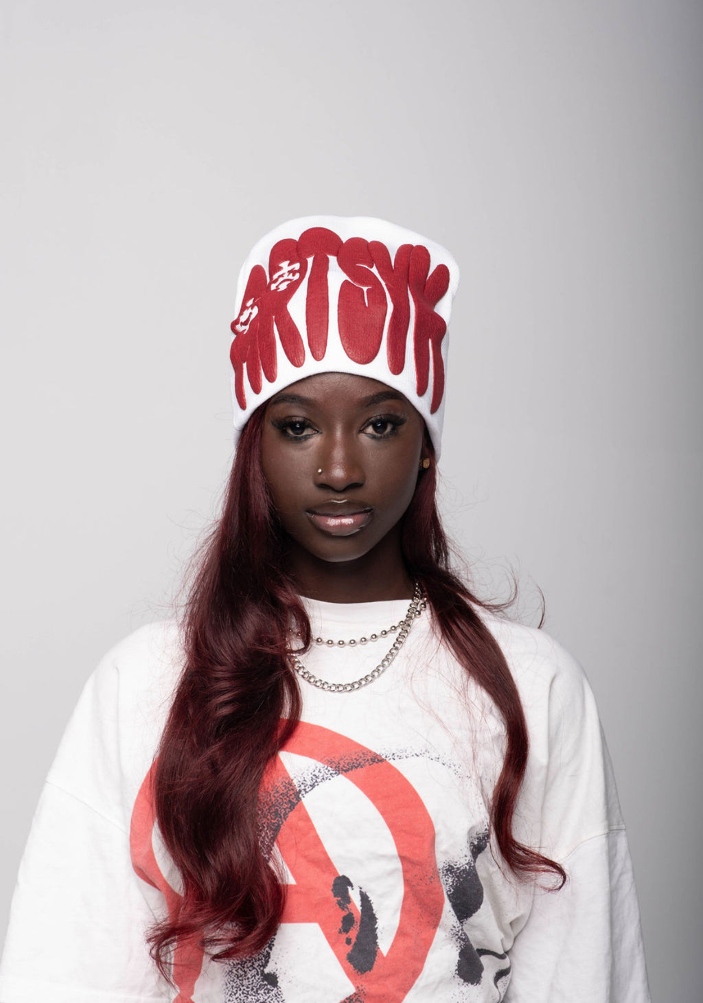 Red Velvet Puff Beanie