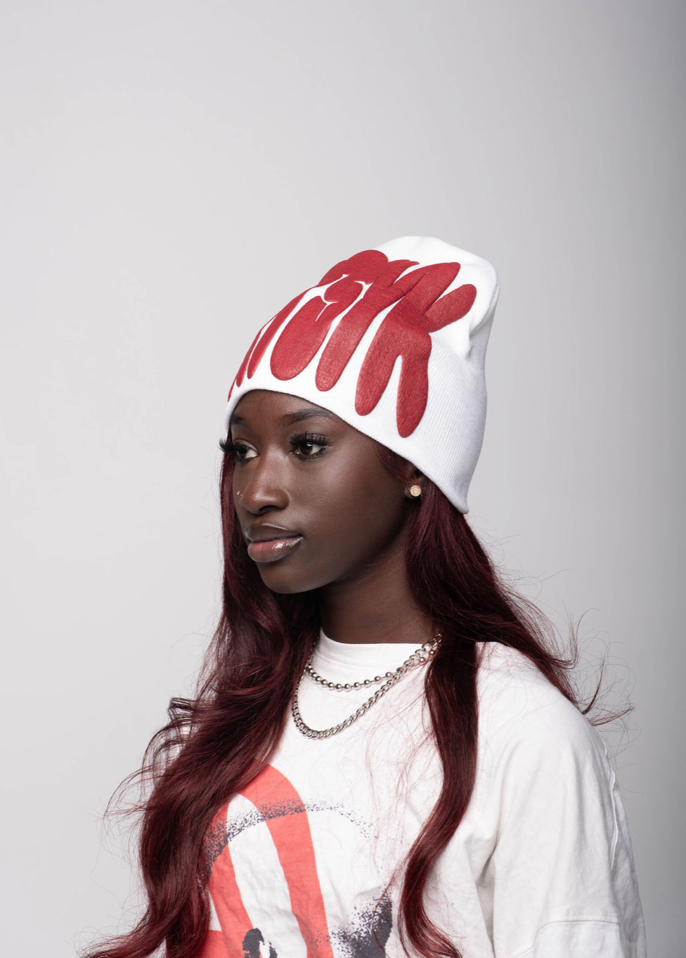 Red Velvet Puff Beanie